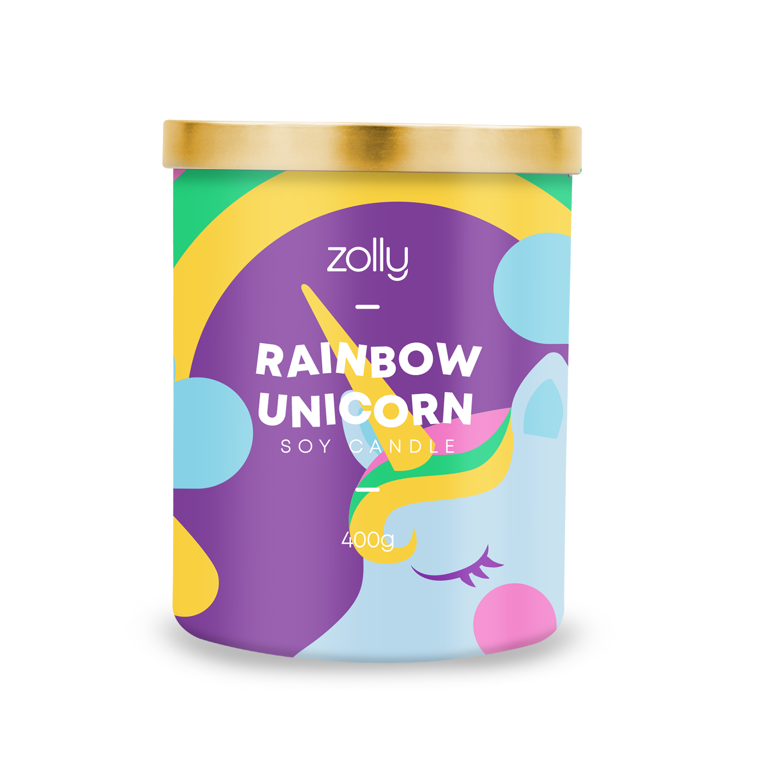 Rainbow Unicorn Candle 400g