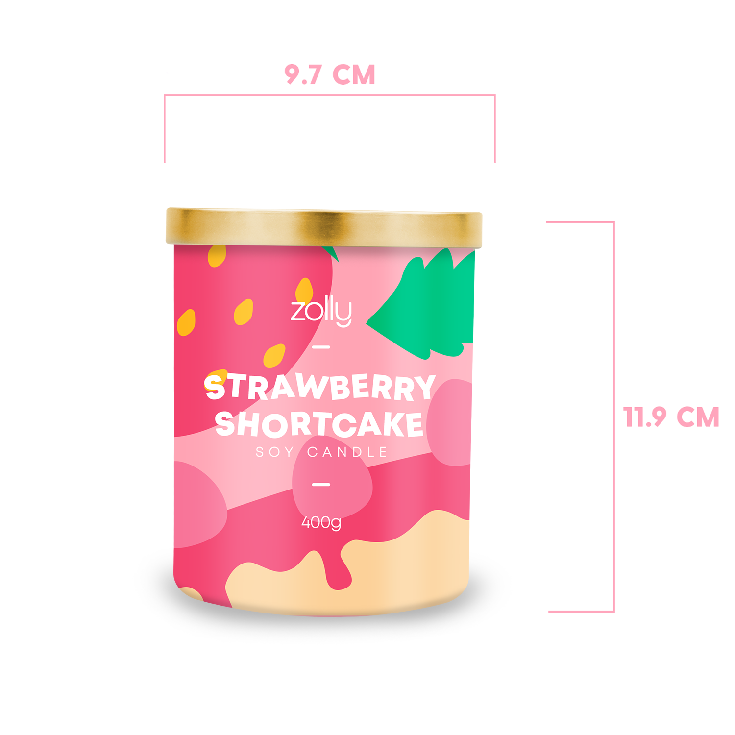 Strawberry Shortcake Candle 400g