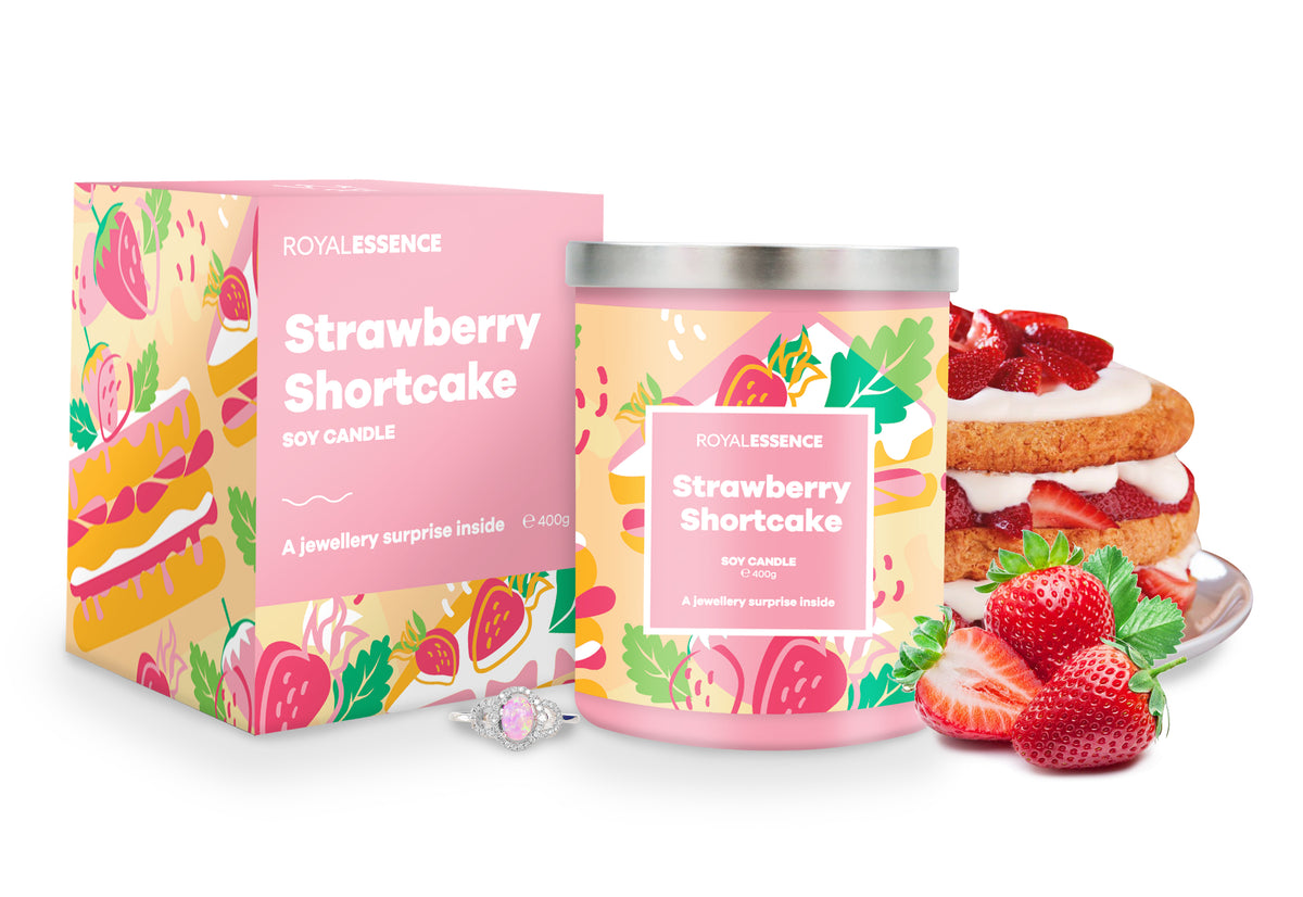 Erdbeer-Shortcake (Kerze)