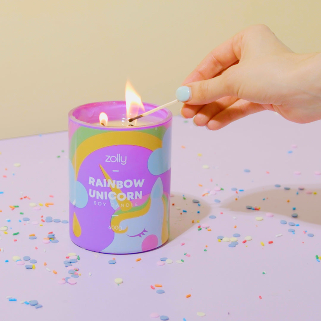 Rainbow Unicorn Candle 400g